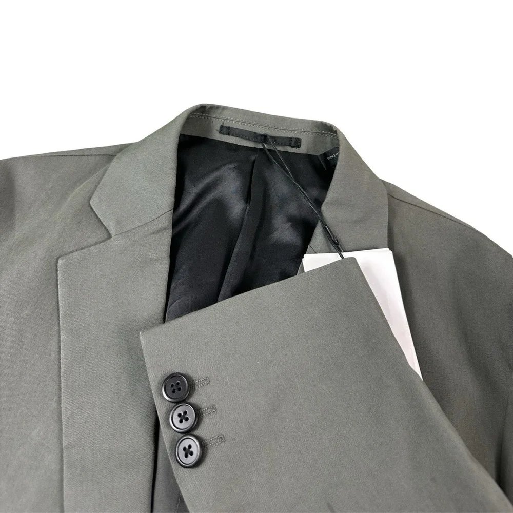 Theory Clinton Green Cotton Blend Mens 2-Btn Sportcoat Size 36 NWT
